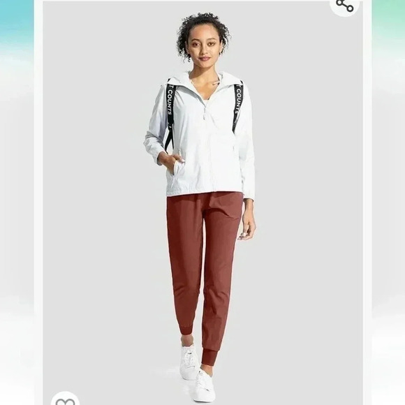 Womens Athletic Lounge Joggers Drawstring‎ Waist Pockets Burgundy Pants Medium - Picture 2 of 6